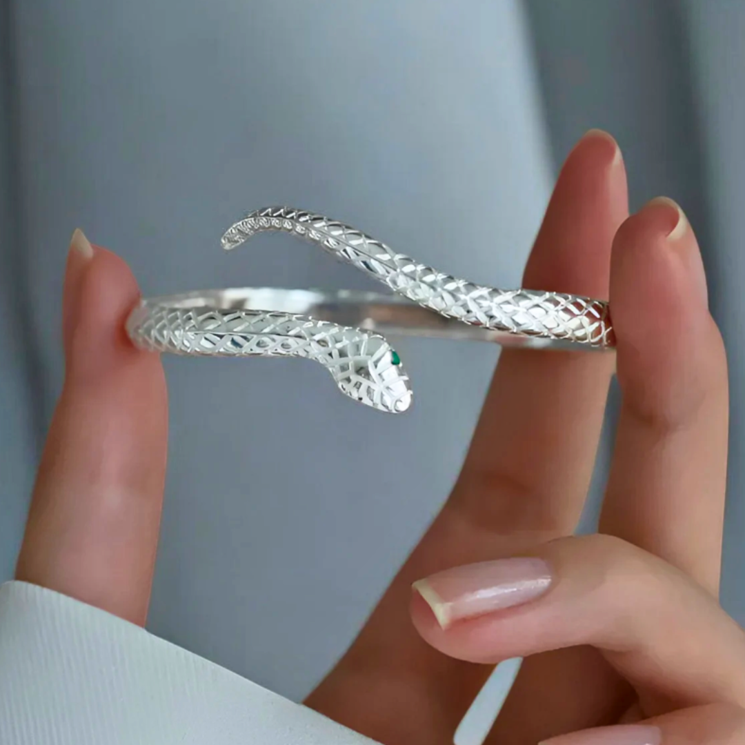 Brazalete plata de ley 925 con forma de serpiente