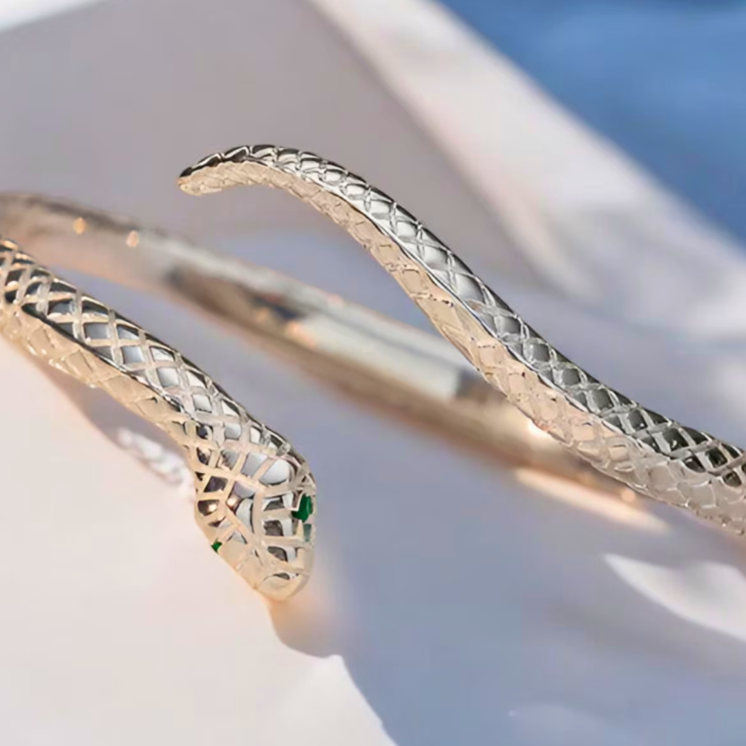 Brazalete plata de ley 925 con forma de serpiente