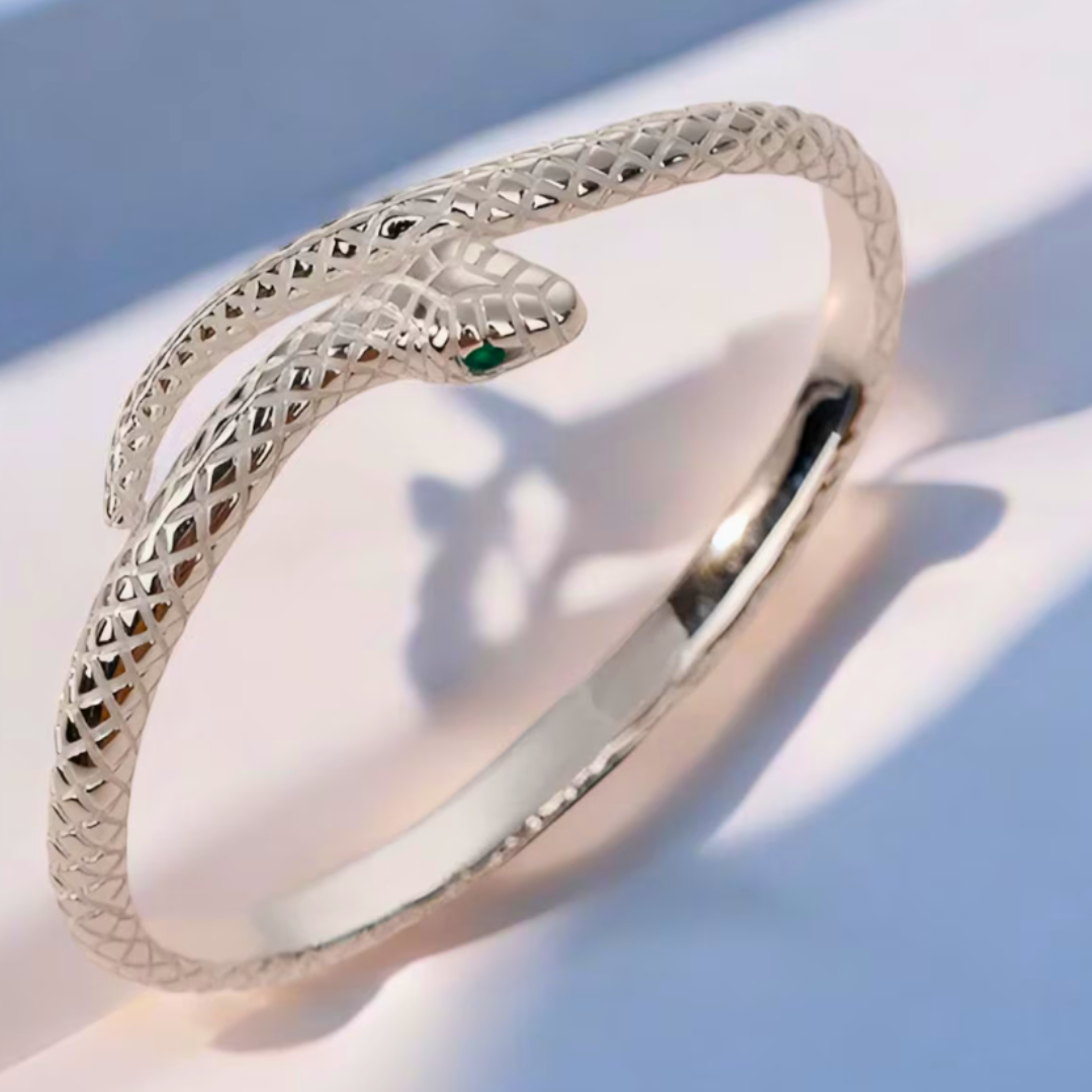 Brazalete plata de ley 925 con forma de serpiente