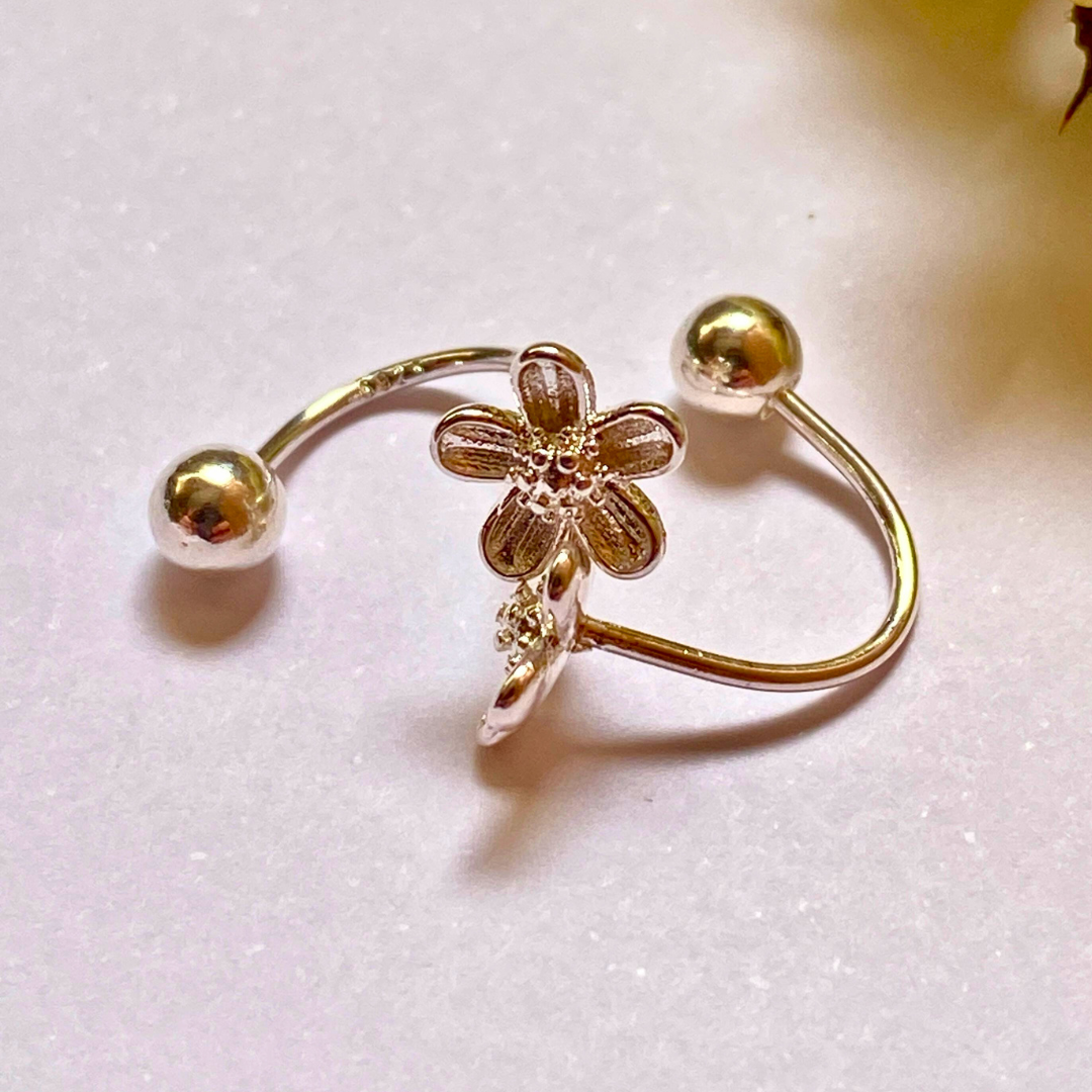 Pendientes con forma de flor plata de ley 925