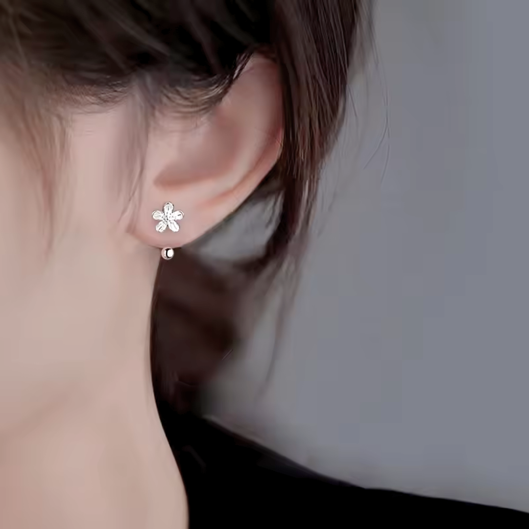 Pendientes con forma de flor plata de ley 925
