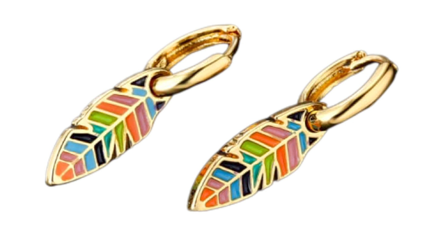 Pendientes Hoja Dorada