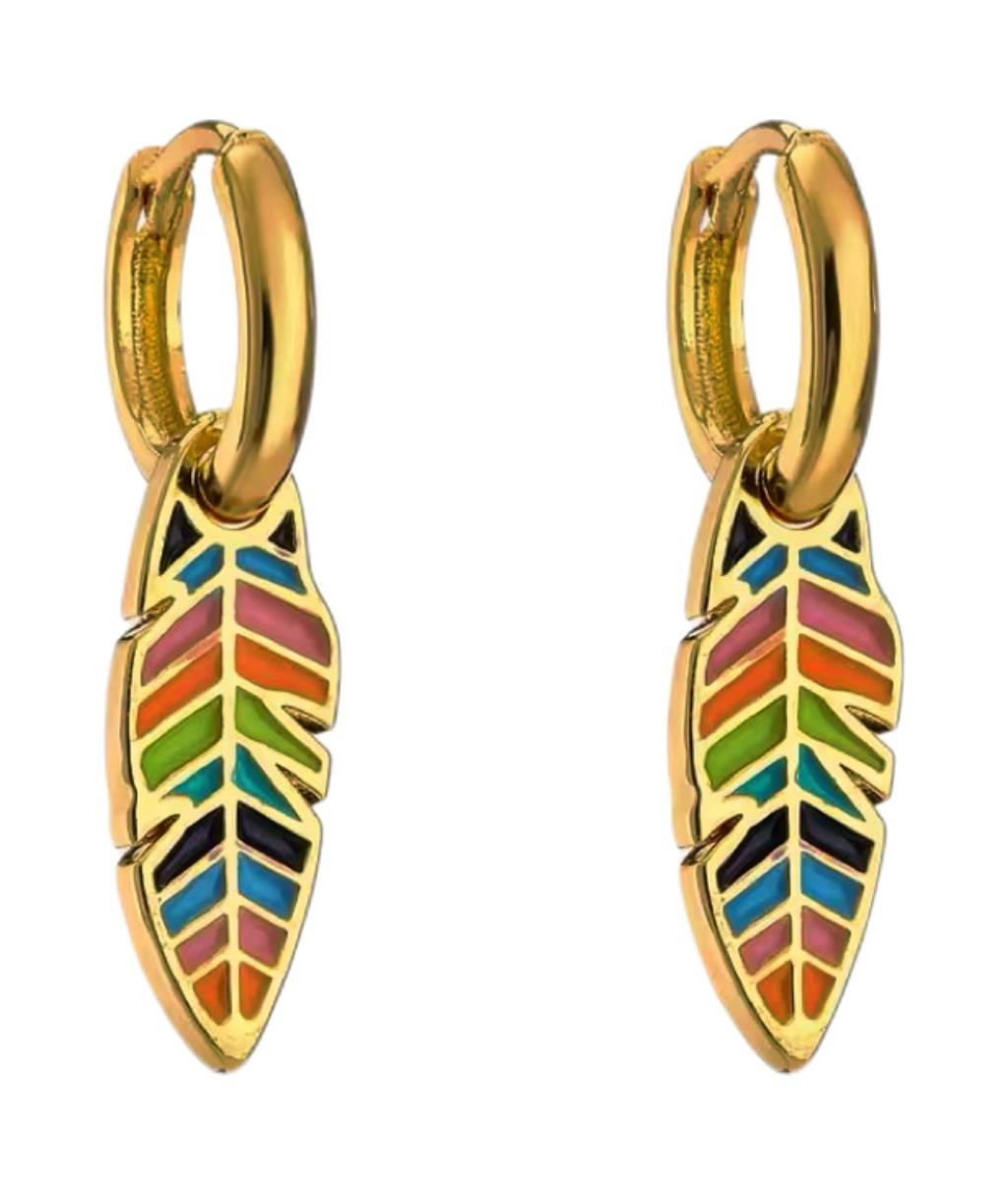 Pendientes Hoja Dorada