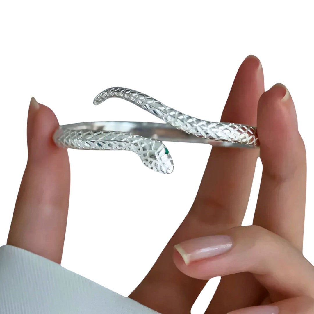 Brazalete plata de ley 925 con forma de serpiente